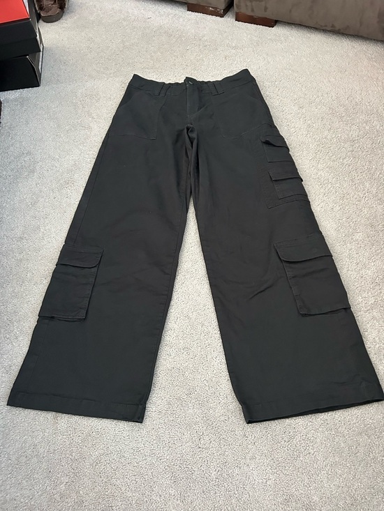 wild fable Pants - wild fable Black Wide-Leg Cargo Pants with Patch Pockets